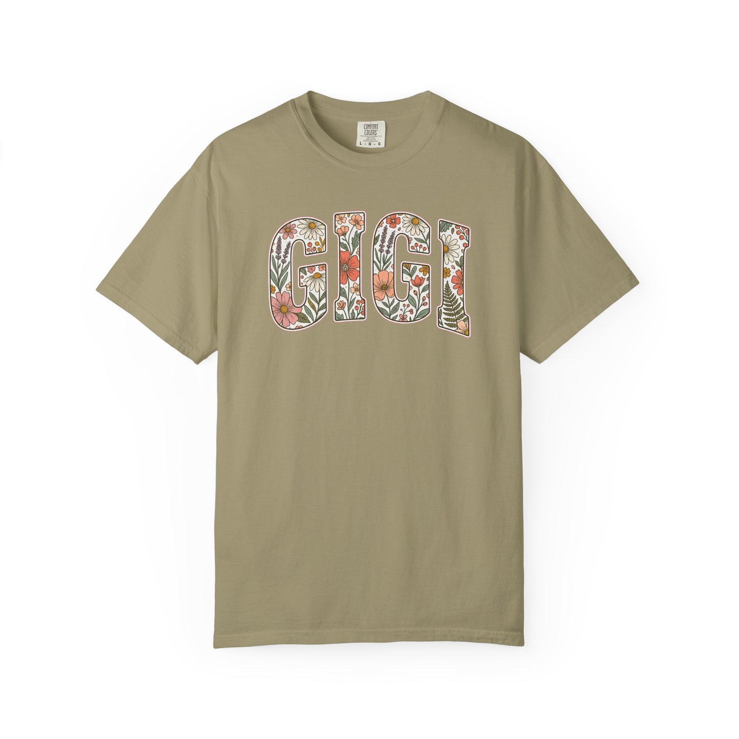 GIGI floral block letters T-Shirt | botanical name shirt