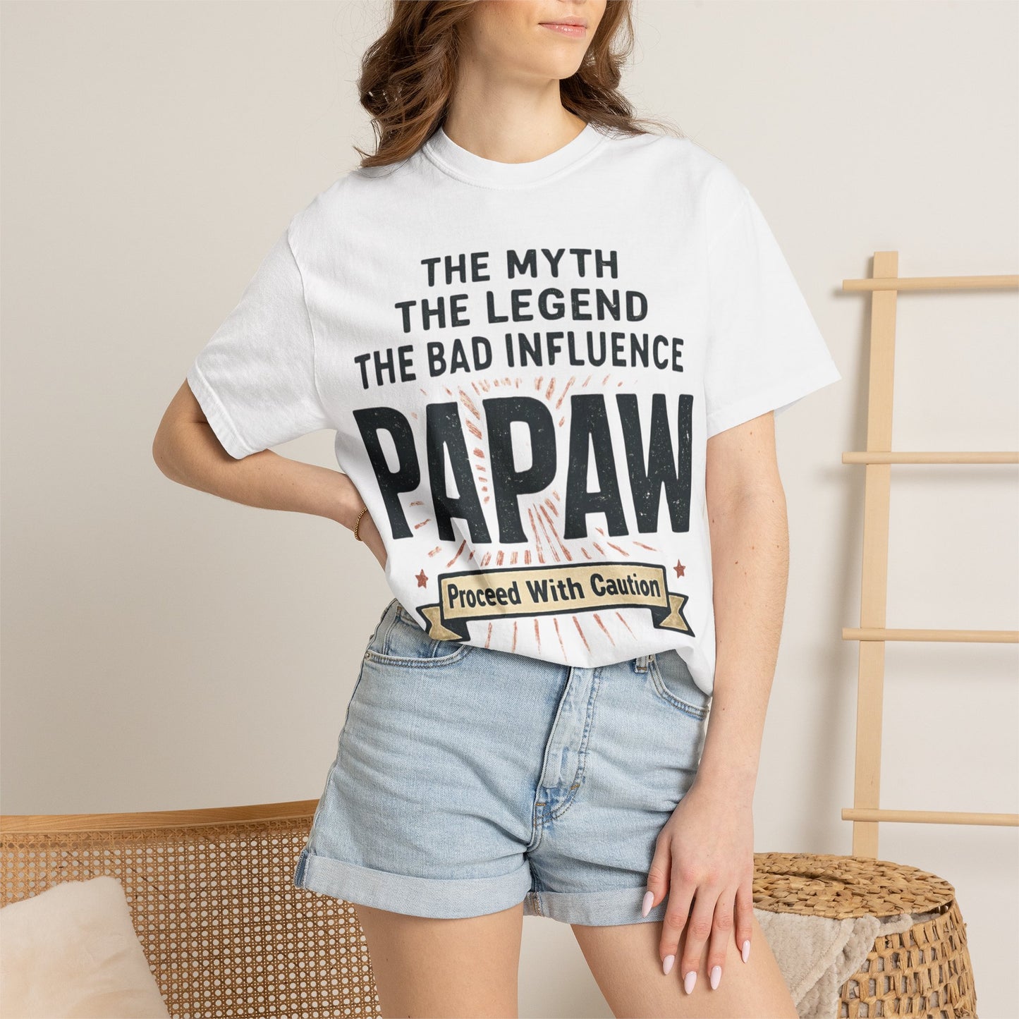 The Myth The Legend The Bad Influence Papaw T-Shirt | Proceed With Caution