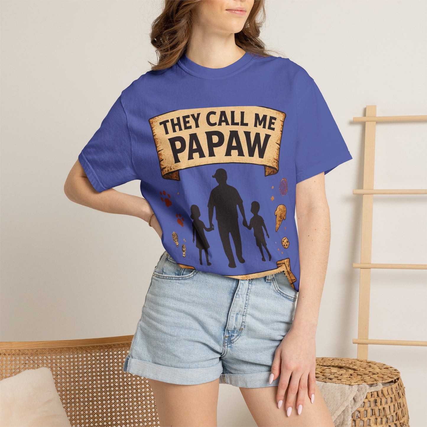 They Call Me Papaw T-Shirt | Papaw Grandpa Silhouette, Partner in Crime Design