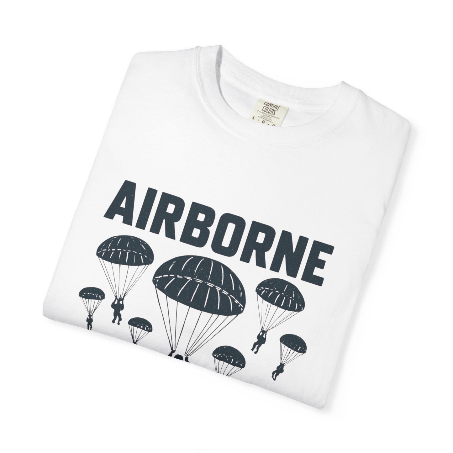 Airborne Papaw T-shirt | Parachute Silhouette Dad Grandpa Military Theme