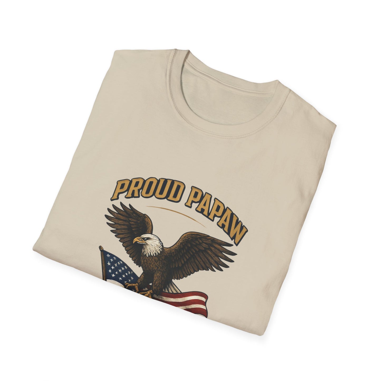 Proud Papaw Eagle with American Flag T-Shirt | United States Marines Served With Honor