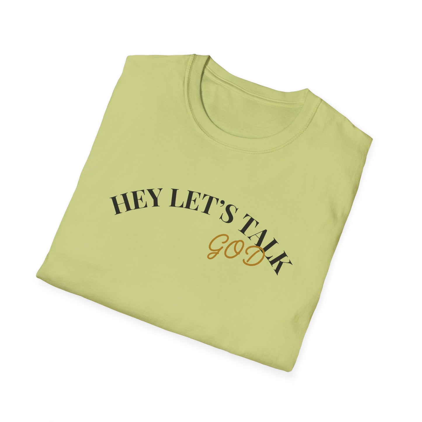 Hey Lets Talk God T-Shirt | Faith Tee, Script Lettering
