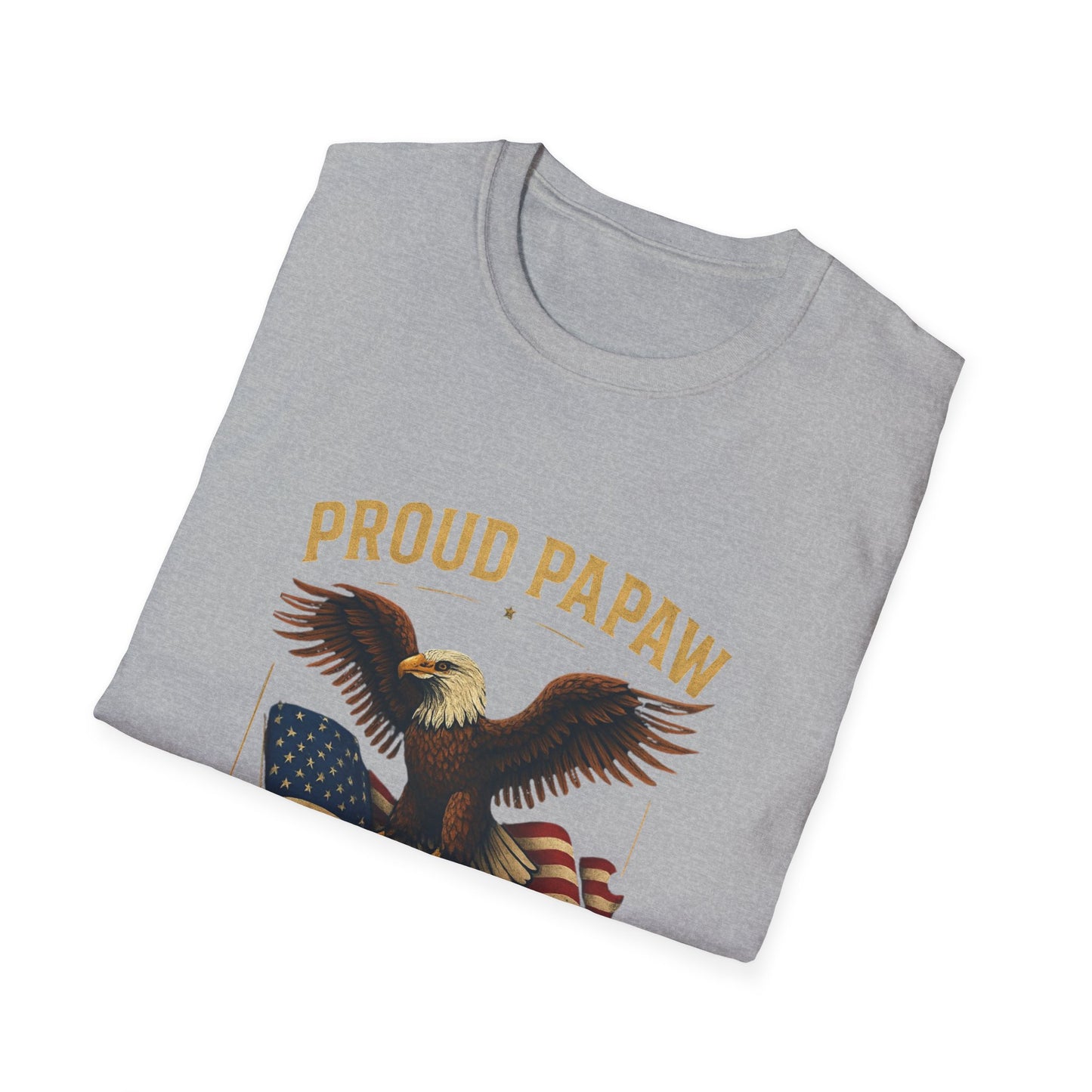 Proud Papaw Eagle with American Flag T-Shirt | Served with Honor, Air Force Theme