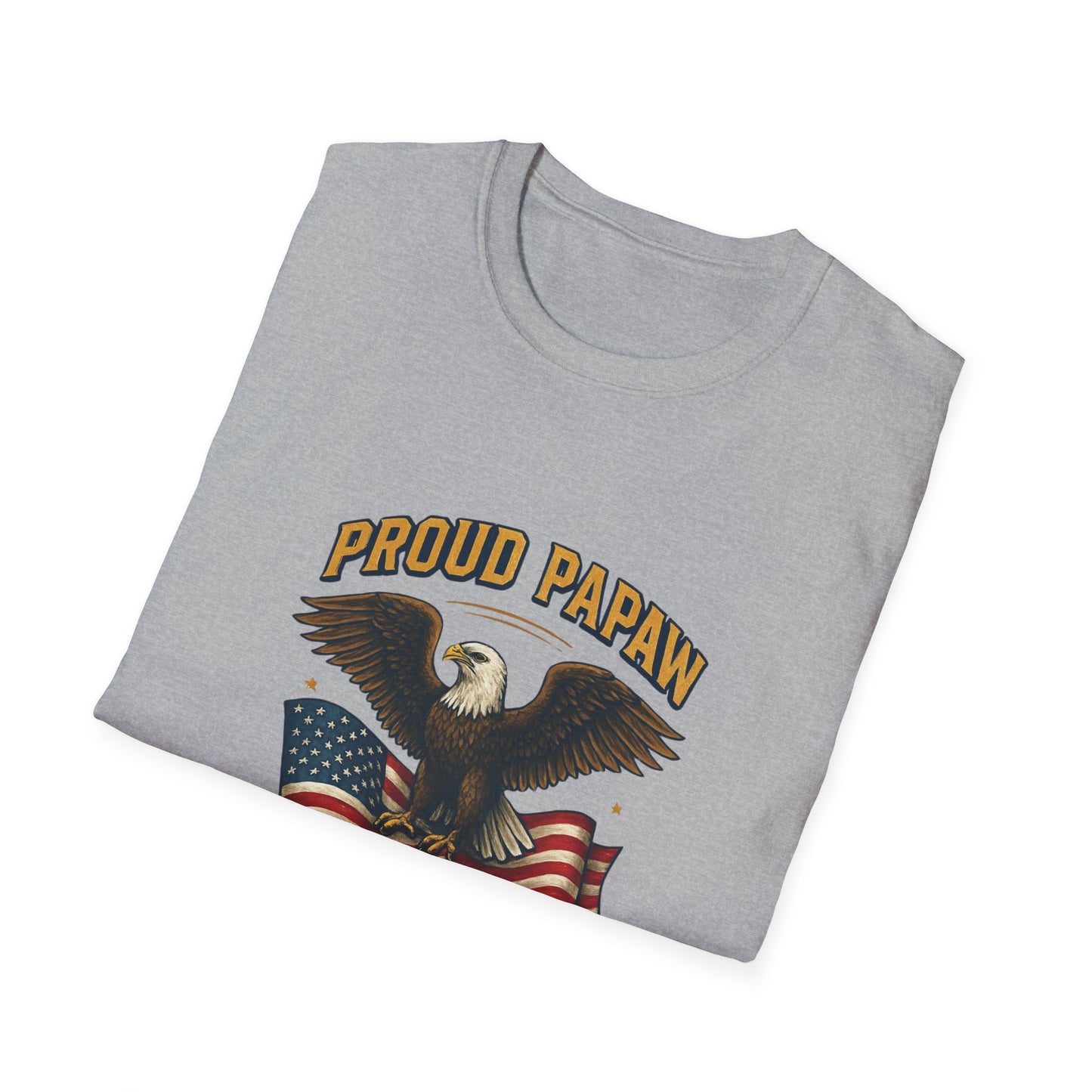 Proud Papaw Eagle United States Army T-Shirt | Patriotic Flag Veteran Tee