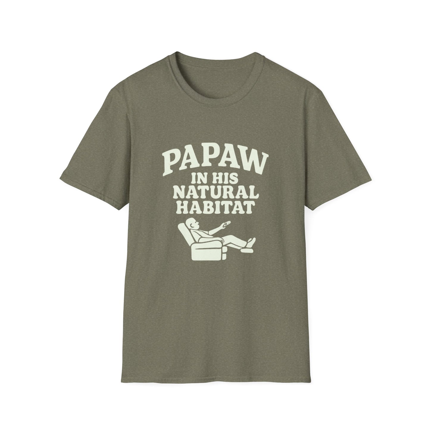 Papaw In His Natural Habitat T-Shirt | Grandpa Recliner Graphic