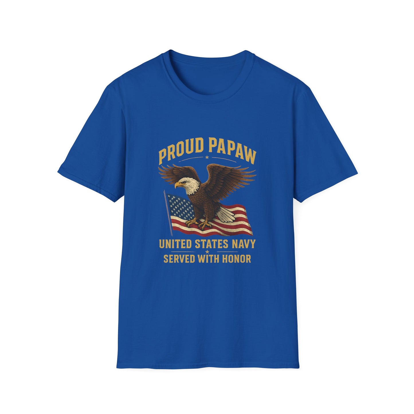 Proud Papaw Eagle United States Navy T-Shirt | Patriotic Veteran Shirt