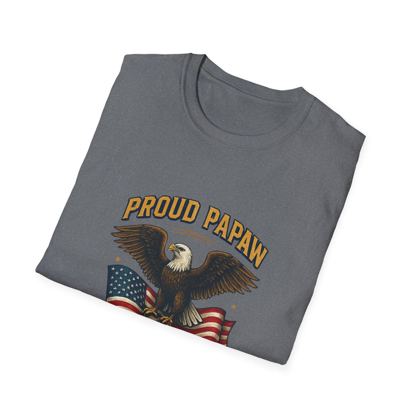 Proud Papaw Eagle United States Army T-Shirt | Patriotic Flag Veteran Tee