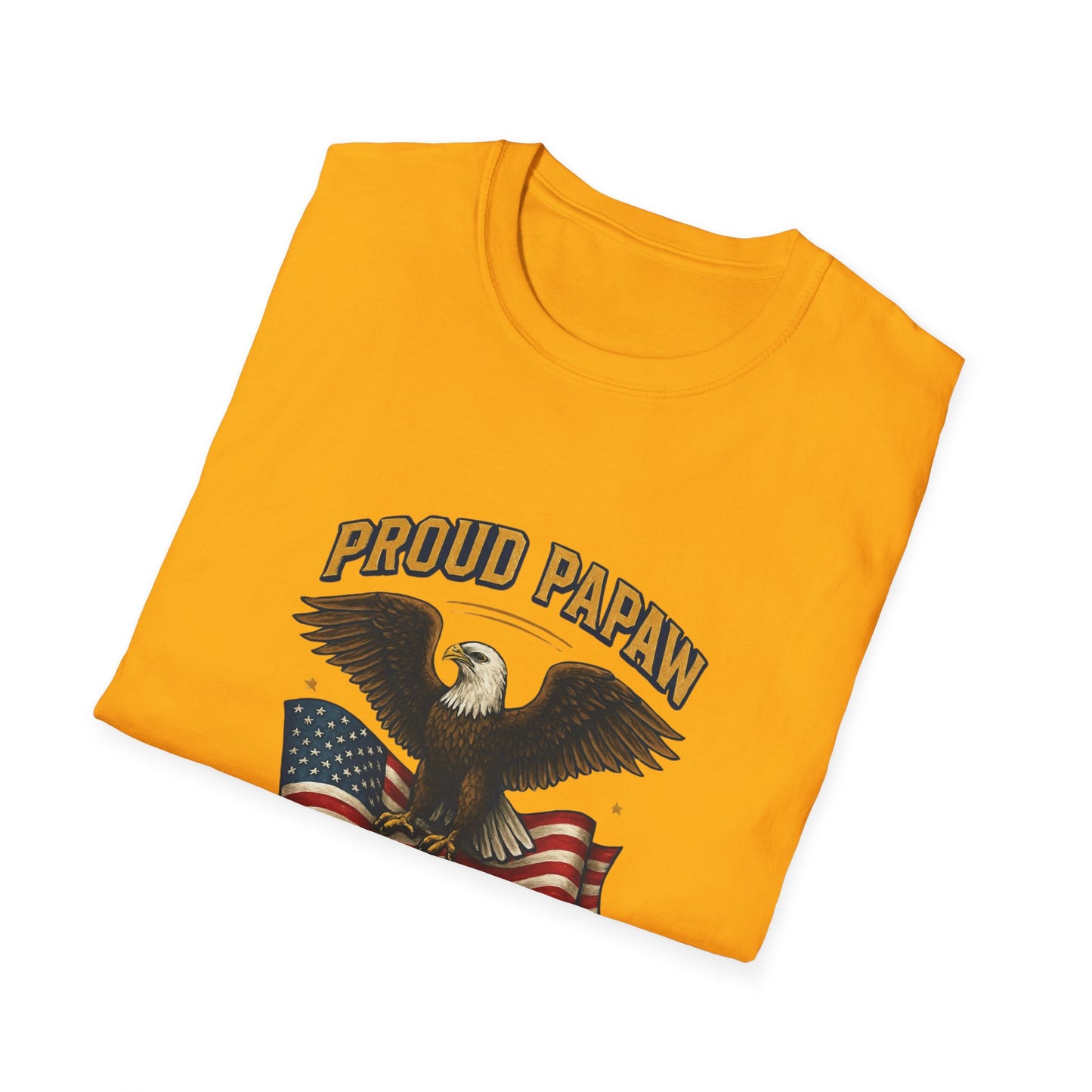 Proud Papaw Eagle United States Army T-Shirt | Patriotic Flag Veteran Tee