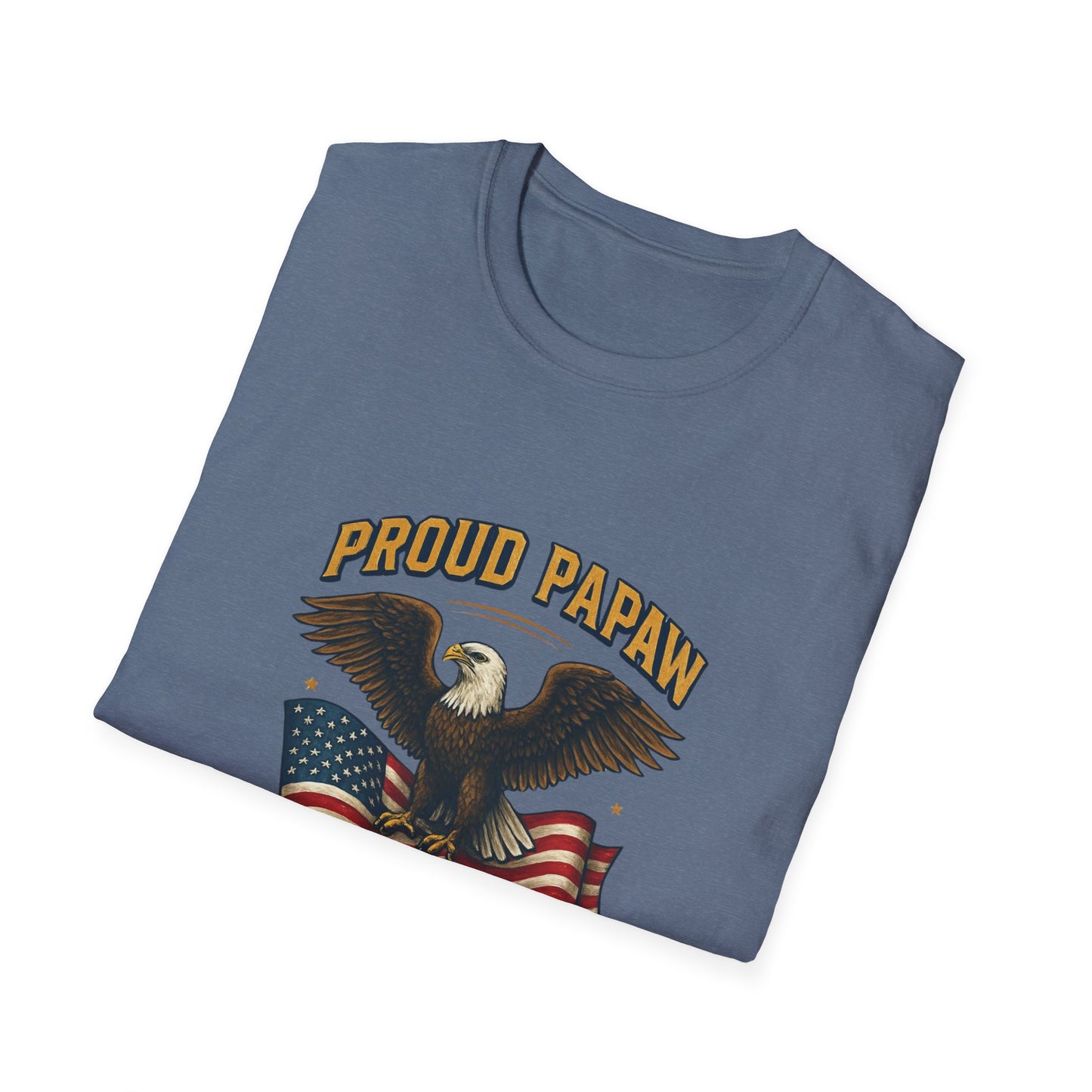 Proud Papaw Eagle United States Army T-Shirt | Patriotic Flag Veteran Tee