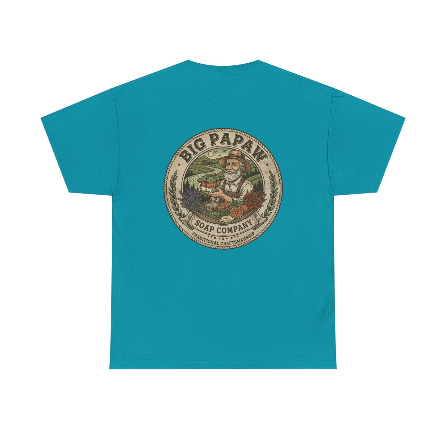 Big Papaw Soap Company Logo Tee | Vintage Barber Shop Label T-Shirt