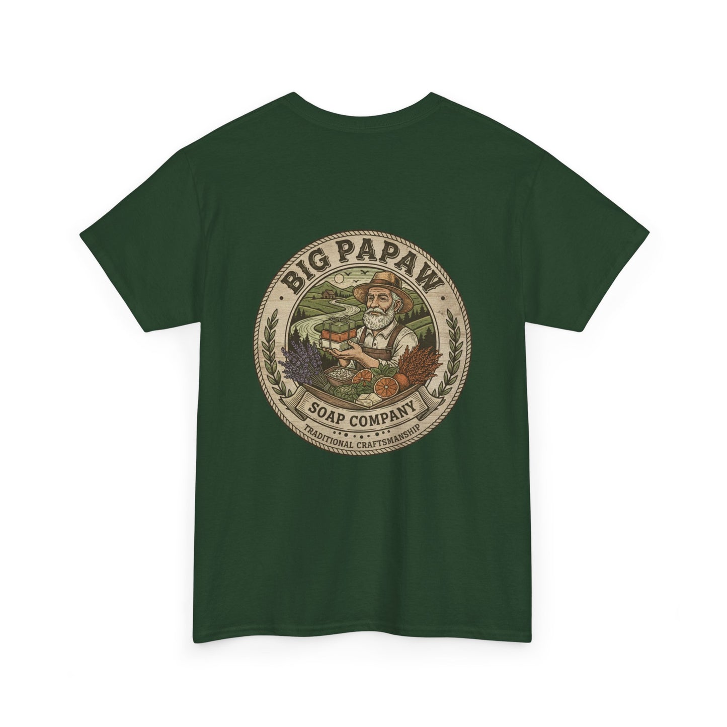 Big Papaw Soap Company Logo Tee | Vintage Barber Shop Label T-Shirt