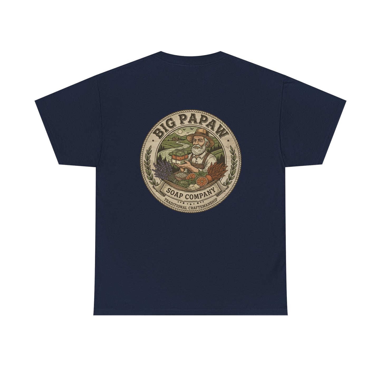 Big Papaw Soap Company Logo Tee | Vintage Barber Shop Label T-Shirt