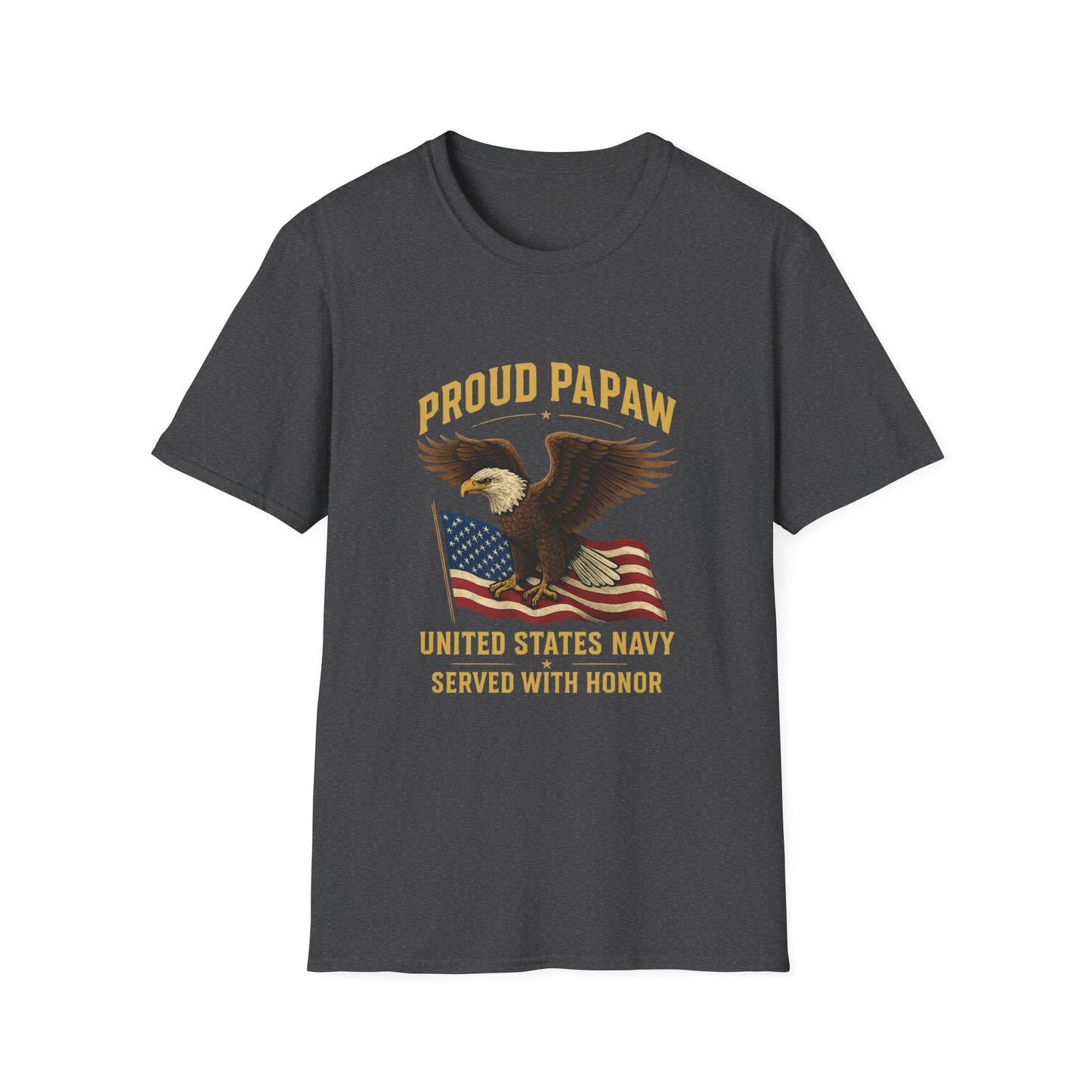 Proud Papaw Eagle United States Navy T-Shirt | Patriotic Veteran Shirt