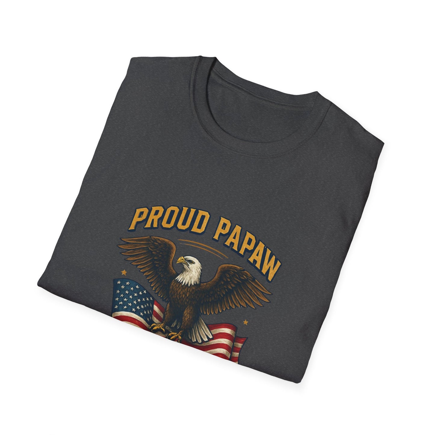 Proud Papaw Eagle United States Army T-Shirt | Patriotic Flag Veteran Tee