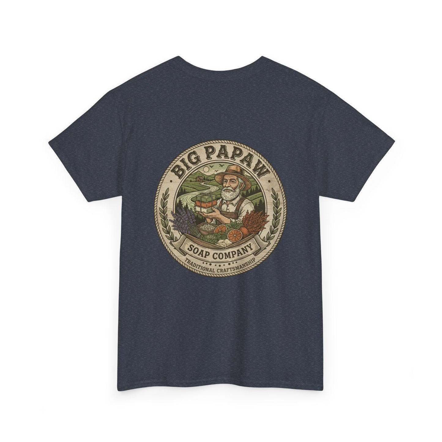 Big Papaw Soap Company Logo Tee | Vintage Barber Shop Label T-Shirt