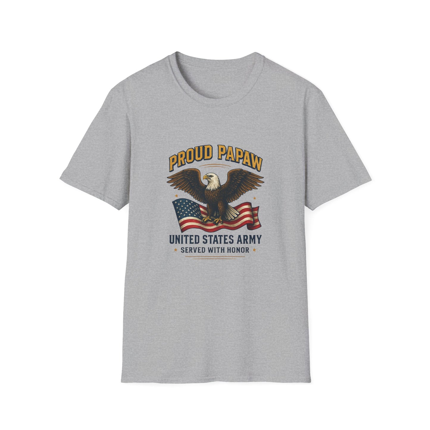 Proud Papaw Eagle United States Army T-Shirt | Patriotic Flag Veteran Tee