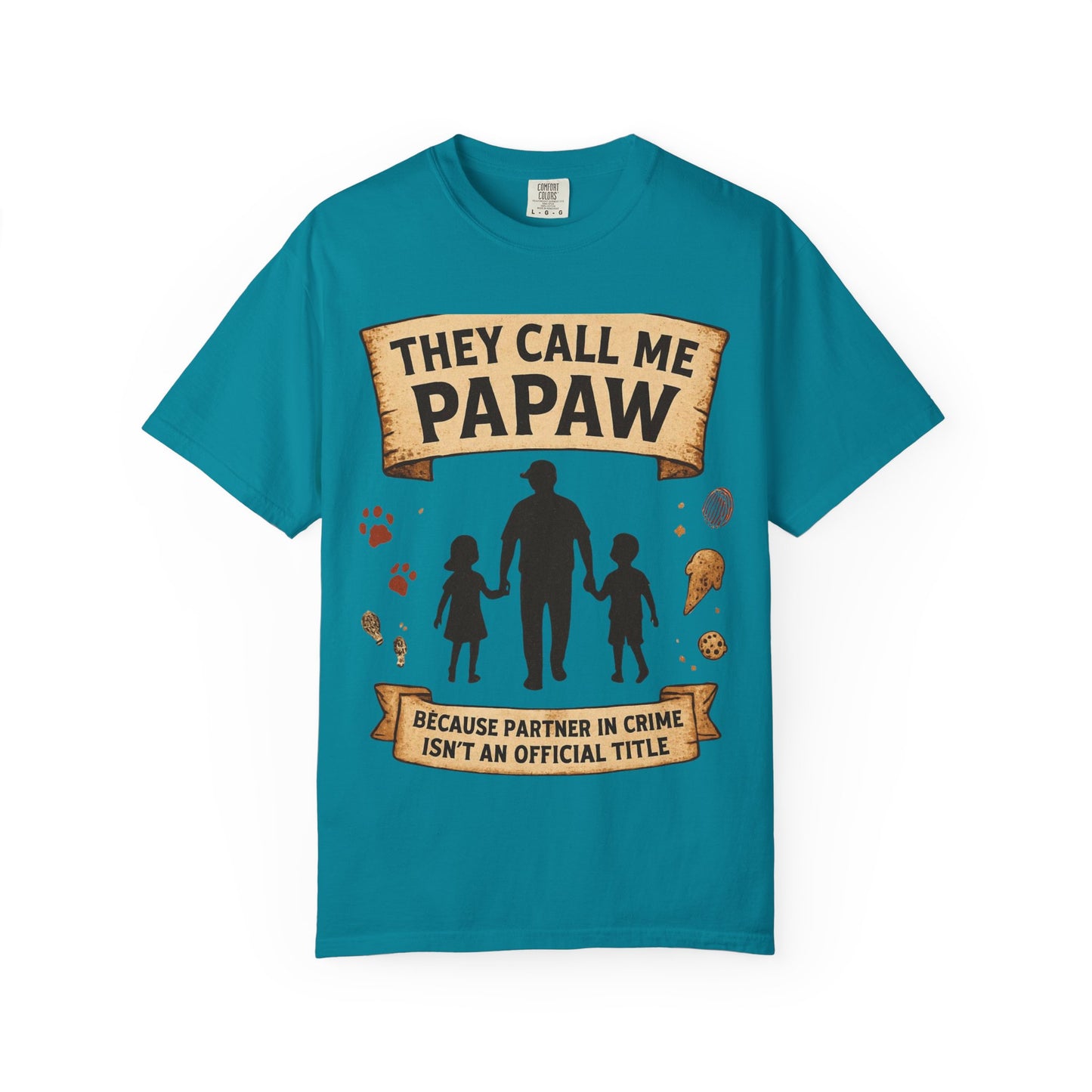They Call Me Papaw T-Shirt | Papaw Grandpa Silhouette, Partner in Crime Design