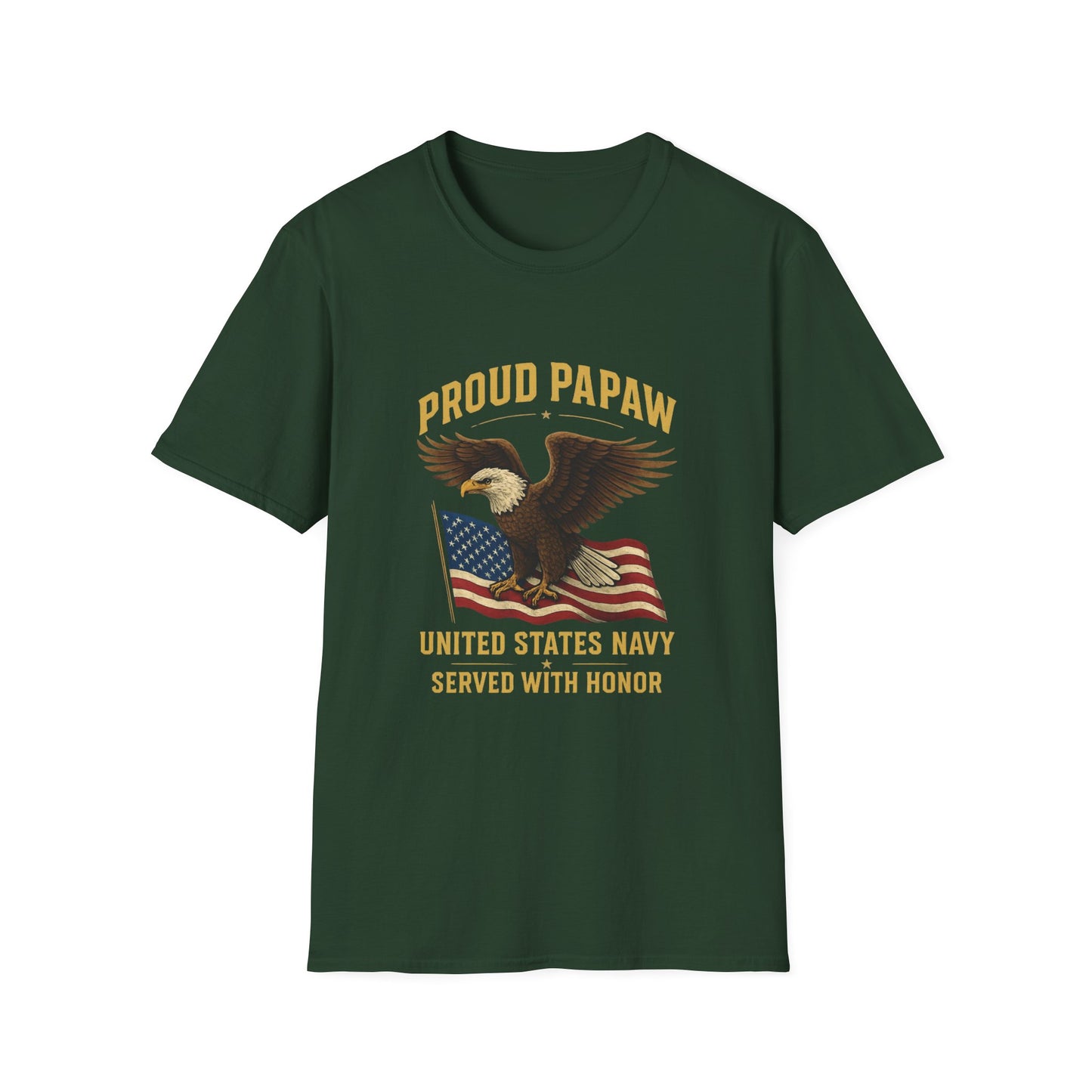 Proud Papaw Eagle United States Navy T-Shirt | Patriotic Veteran Shirt