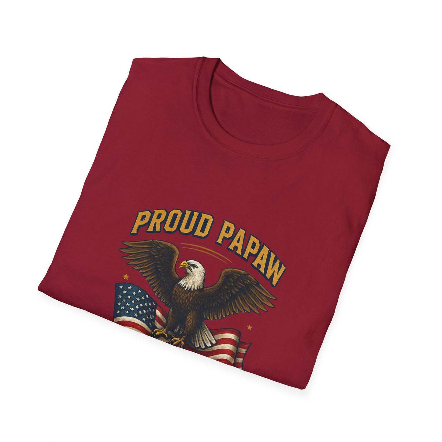 Proud Papaw Eagle United States Army T-Shirt | Patriotic Flag Veteran Tee