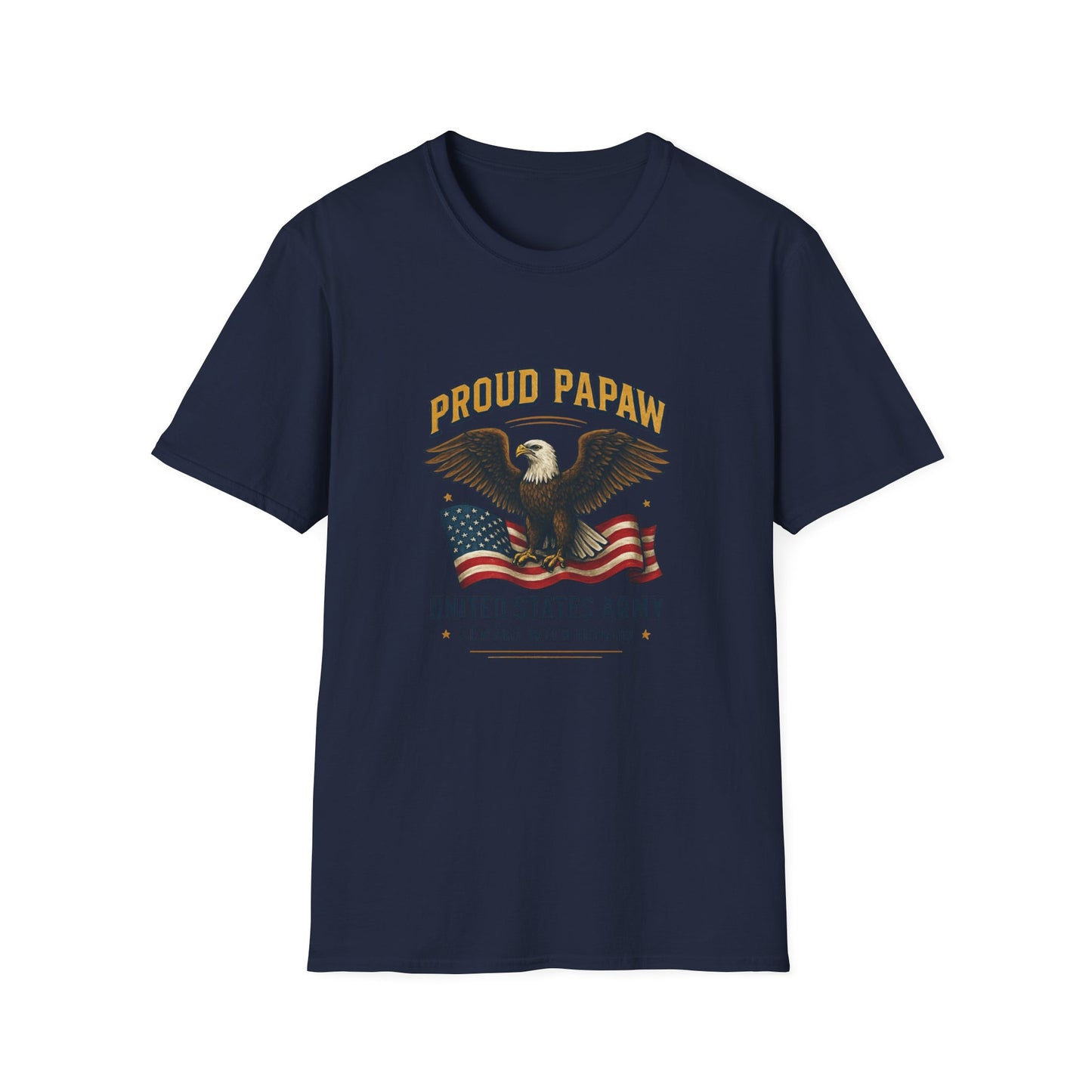 Proud Papaw Eagle United States Army T-Shirt | Patriotic Flag Veteran Tee