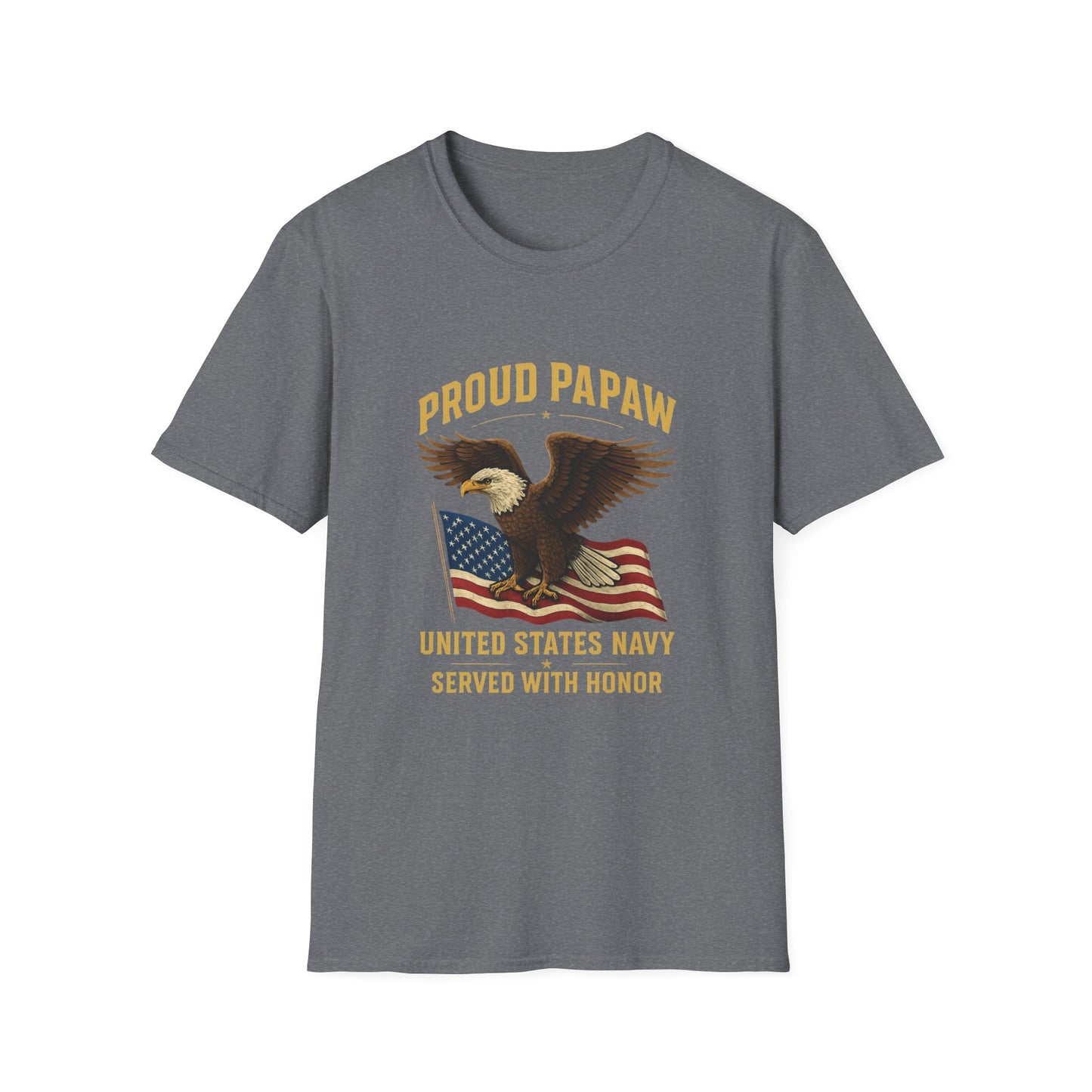 Proud Papaw Eagle United States Navy T-Shirt | Patriotic Veteran Shirt