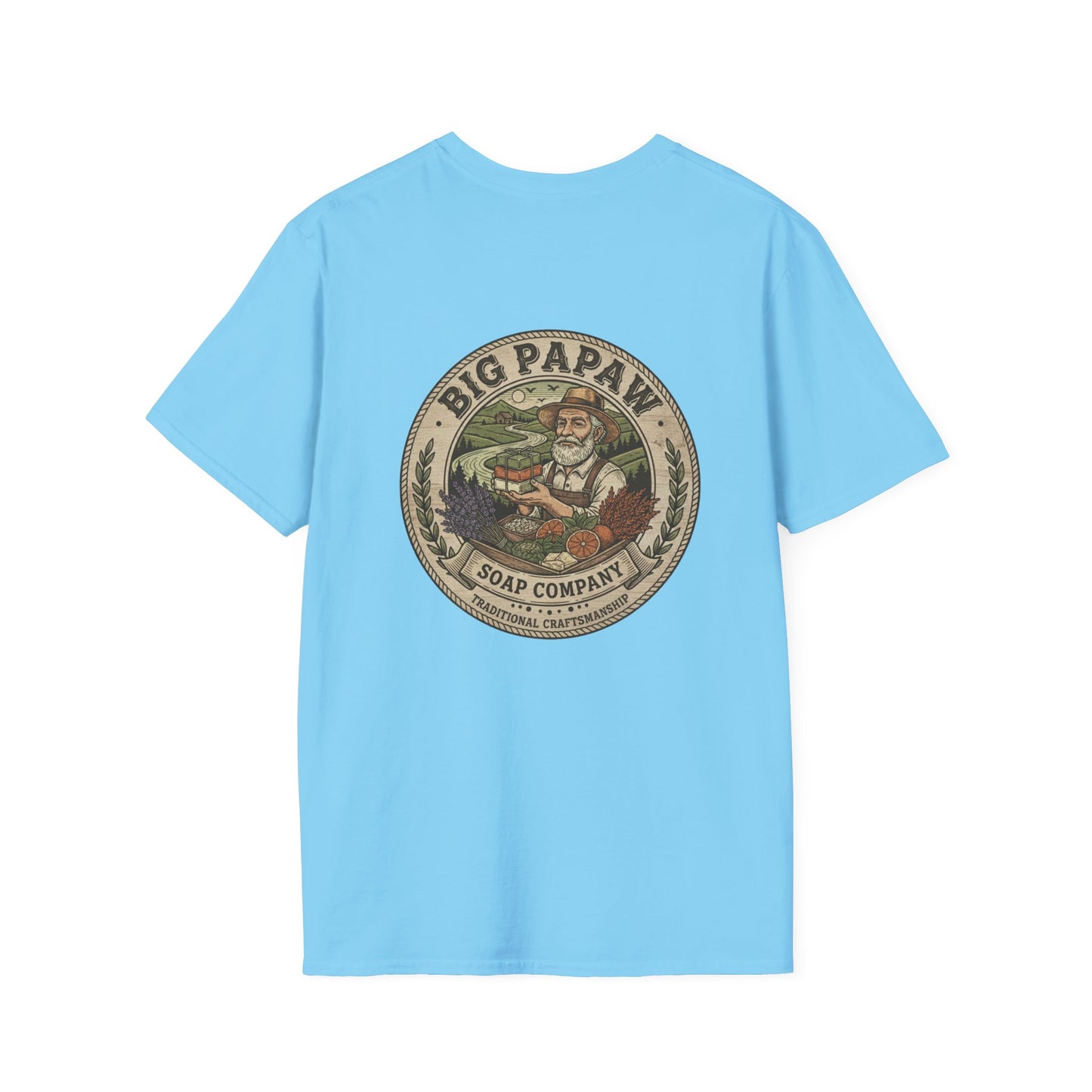 Big Papaw Soap Company logo T-Shirt | Vintage apothecary label graphic