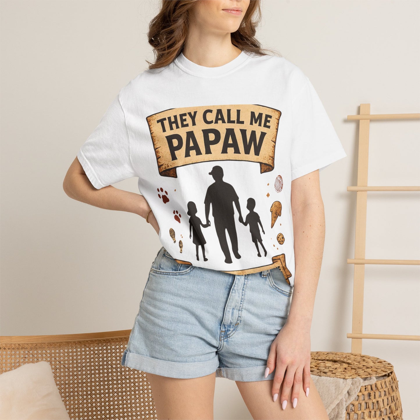 They Call Me Papaw T-Shirt | Papaw Grandpa Silhouette, Partner in Crime Design