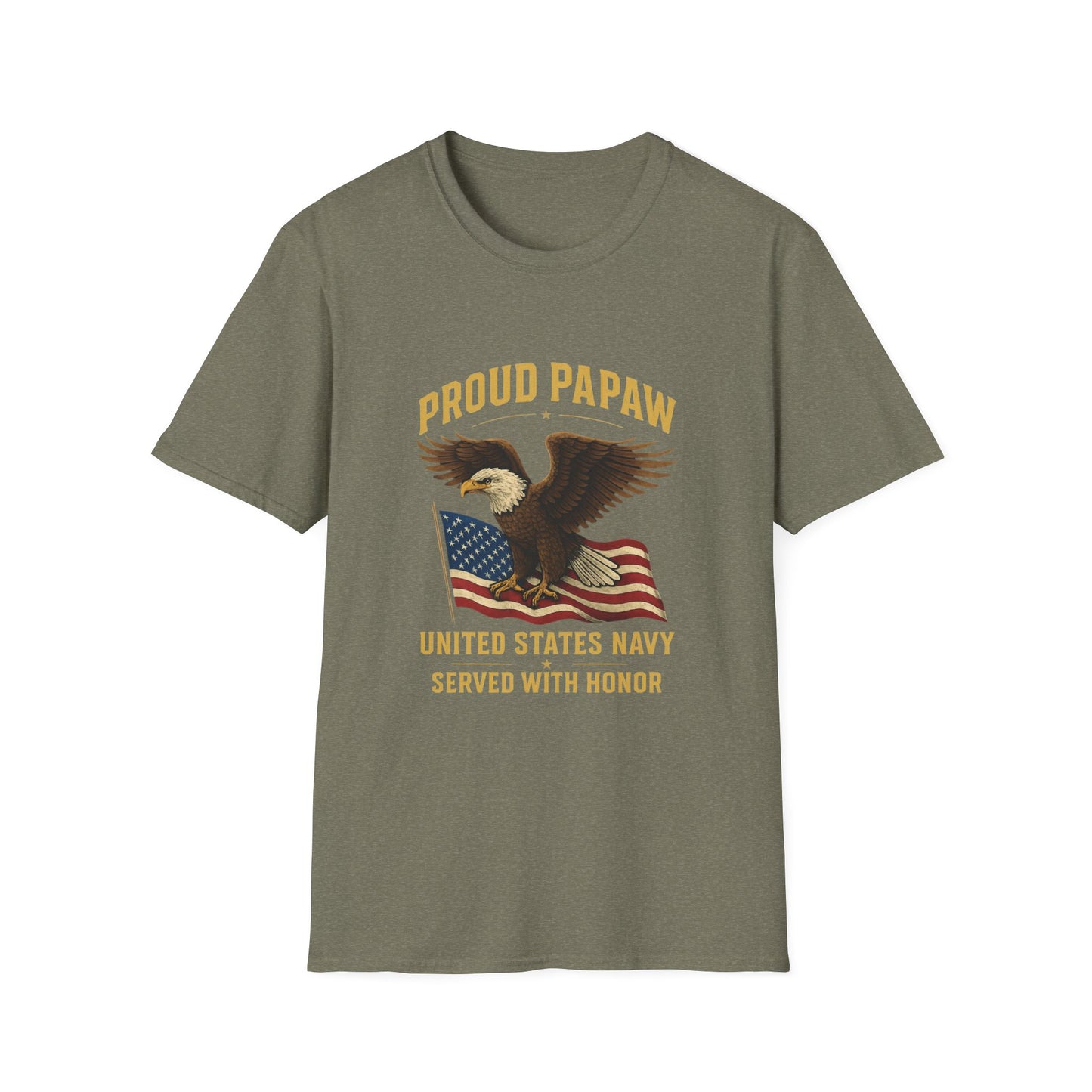 Proud Papaw Eagle United States Navy T-Shirt | Patriotic Veteran Shirt