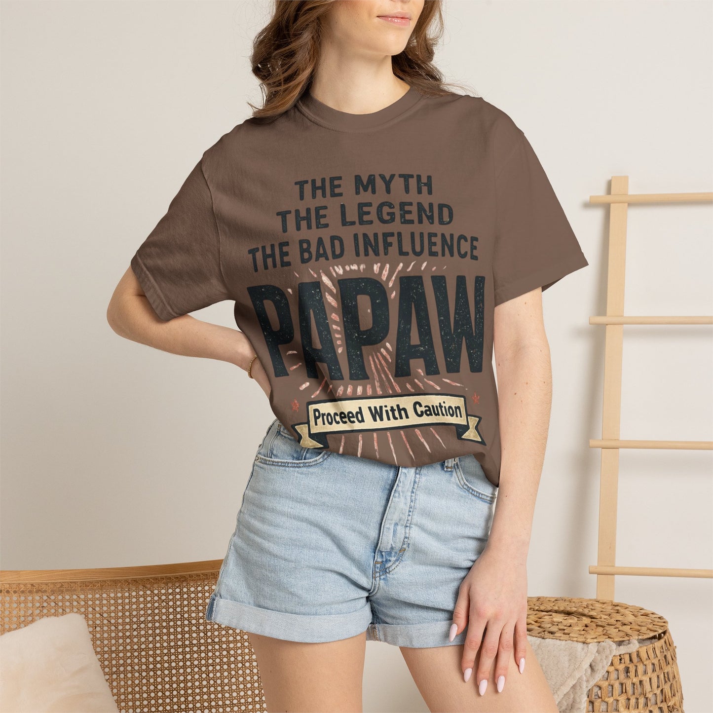 The Myth The Legend The Bad Influence Papaw T-Shirt | Proceed With Caution