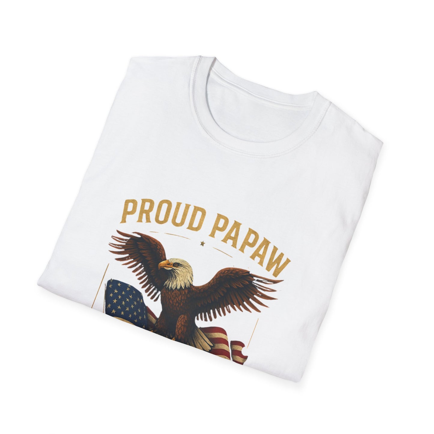 Proud Papaw Eagle with American Flag T-Shirt | Served with Honor, Air Force Theme