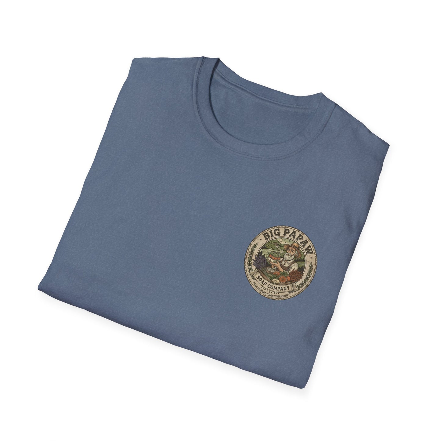 Big Papaw Soap Company logo T-Shirt | Vintage apothecary label graphic
