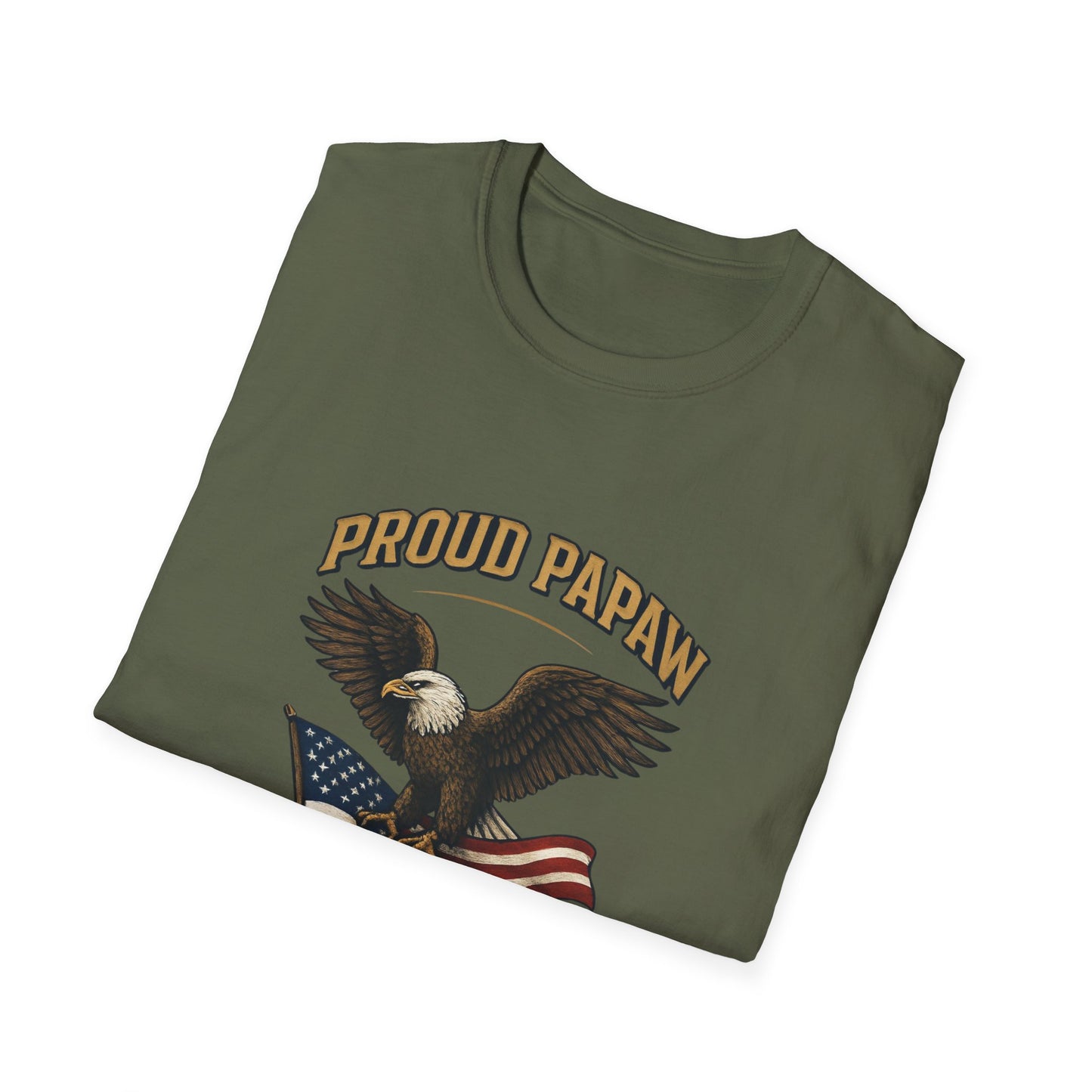 Proud Papaw Eagle with American Flag T-Shirt | United States Marines Served With Honor