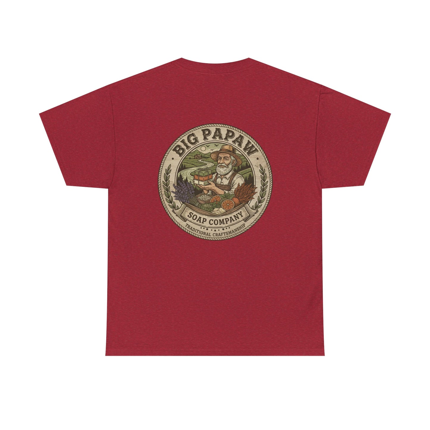 Big Papaw Soap Company Logo Tee | Vintage Barber Shop Label T-Shirt
