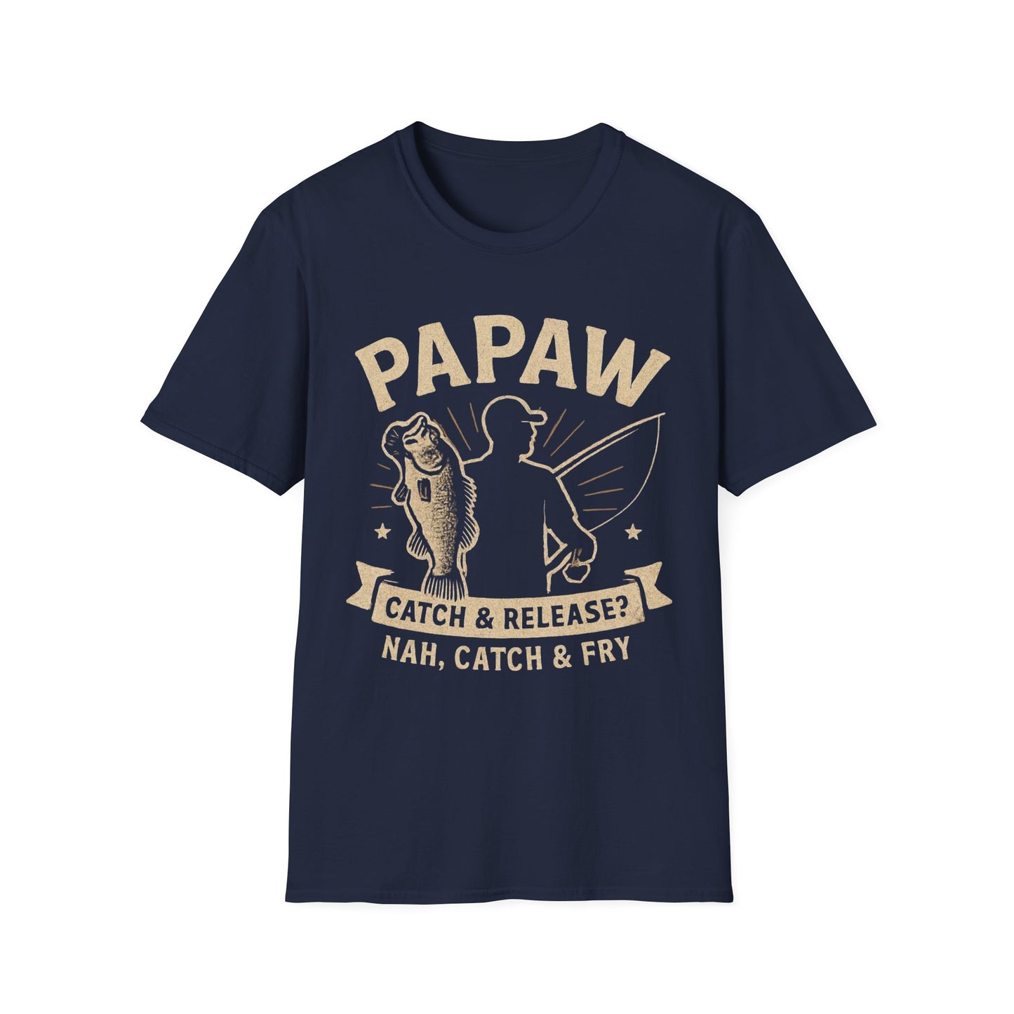 Papaw Fishing Graphic T-Shirt | Catch & Fry Bass Design
