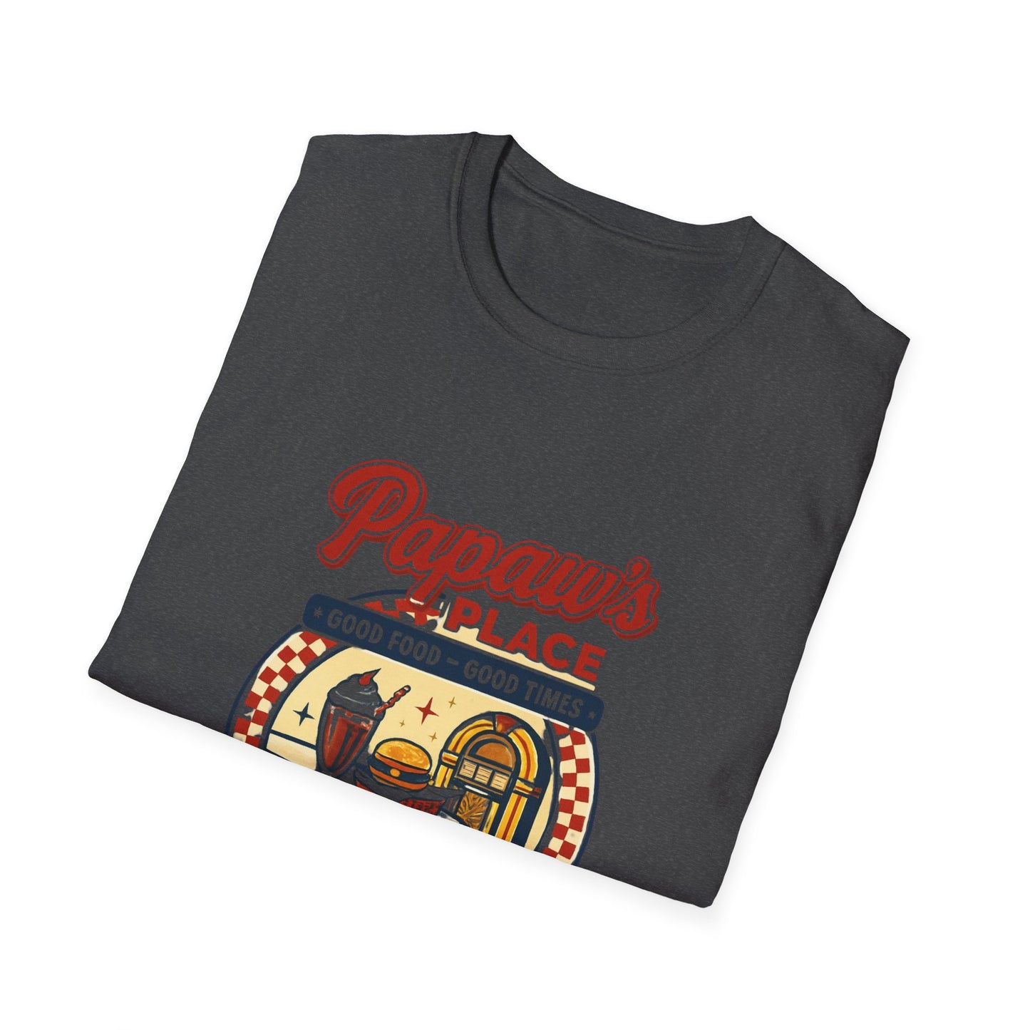 Papaw's Place Diner Scene T-Shirt | Retro Soda Fountain, Burger Counter