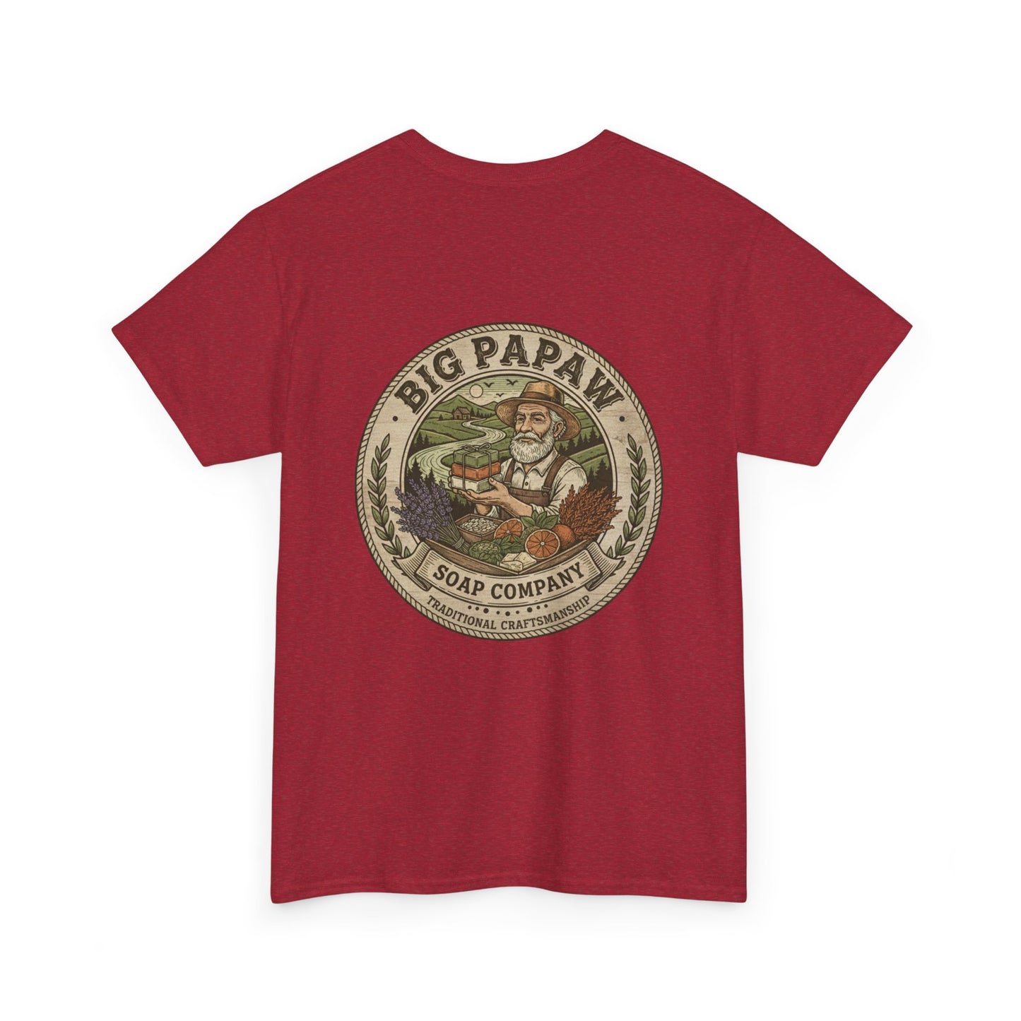 Big Papaw Soap Company Logo Tee | Vintage Barber Shop Label T-Shirt