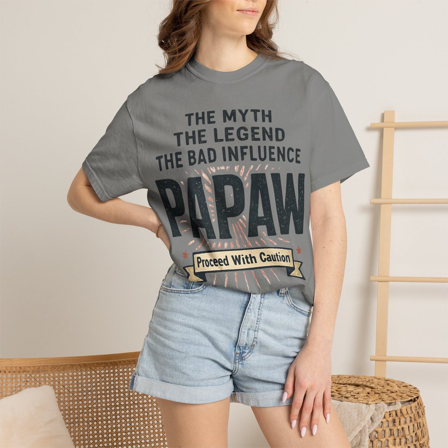 The Myth The Legend The Bad Influence Papaw T-Shirt | Proceed With Caution