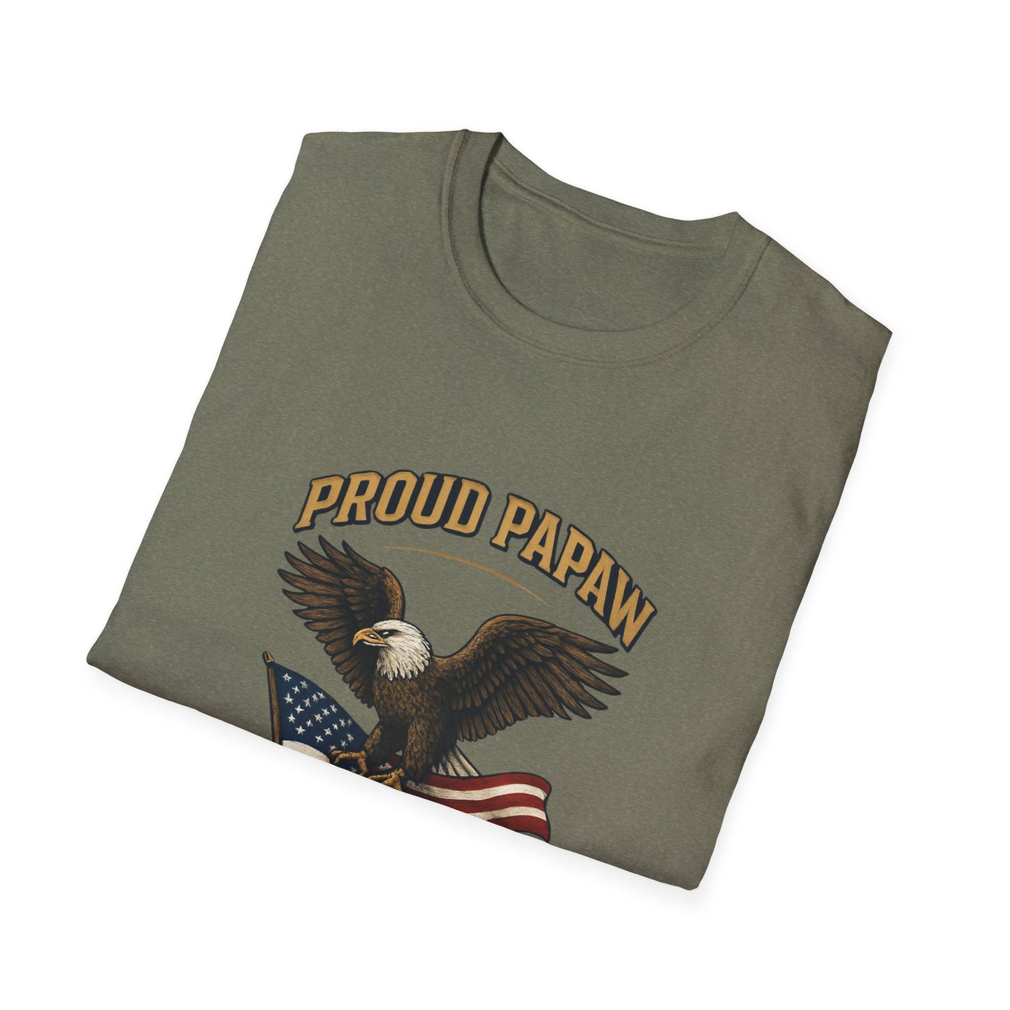 Proud Papaw Eagle with American Flag T-Shirt | United States Marines Served With Honor