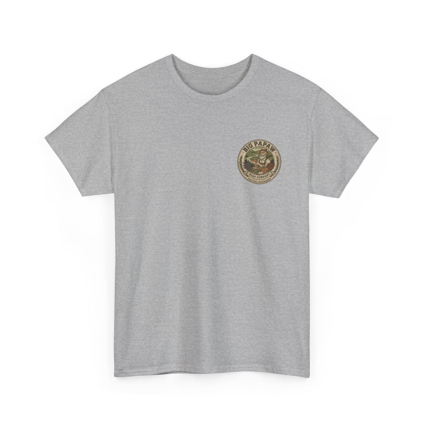 Big Papaw Soap Company Logo Tee | Vintage Barber Shop Label T-Shirt