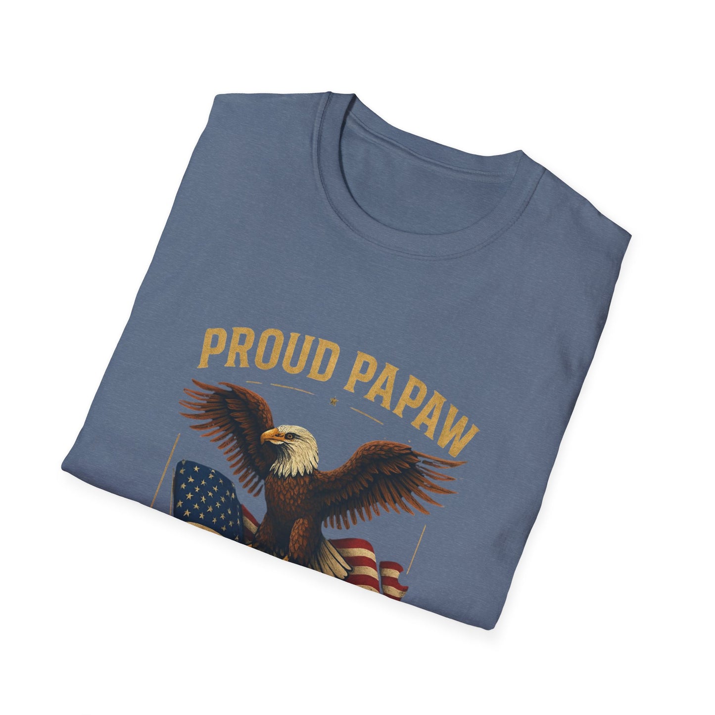Proud Papaw Eagle with American Flag T-Shirt | Served with Honor, Air Force Theme