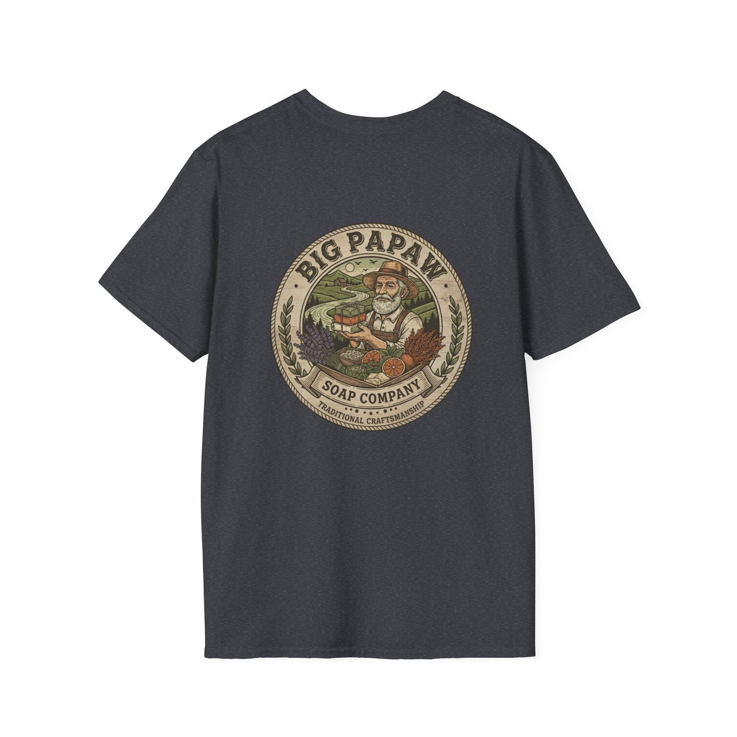 Big Papaw Soap Company logo T-Shirt | Vintage apothecary label graphic