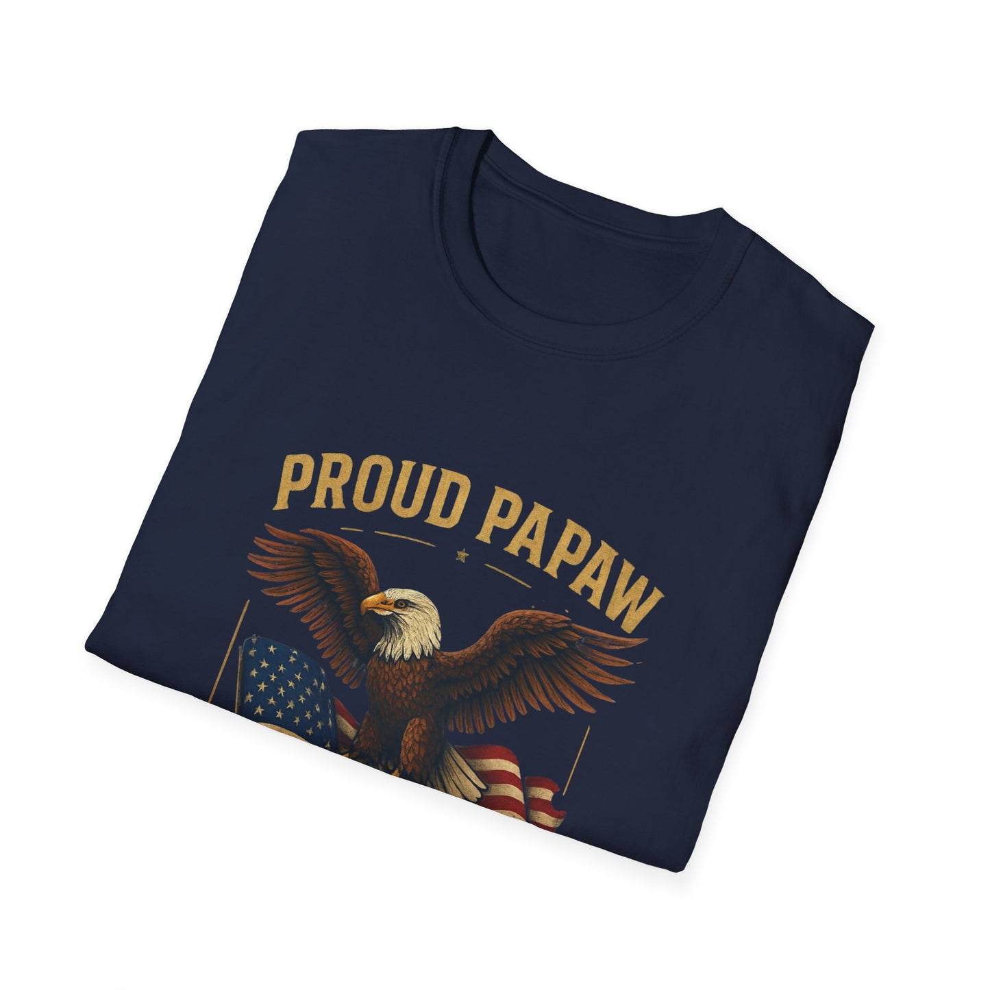 Proud Papaw Eagle with American Flag T-Shirt | Served with Honor, Air Force Theme