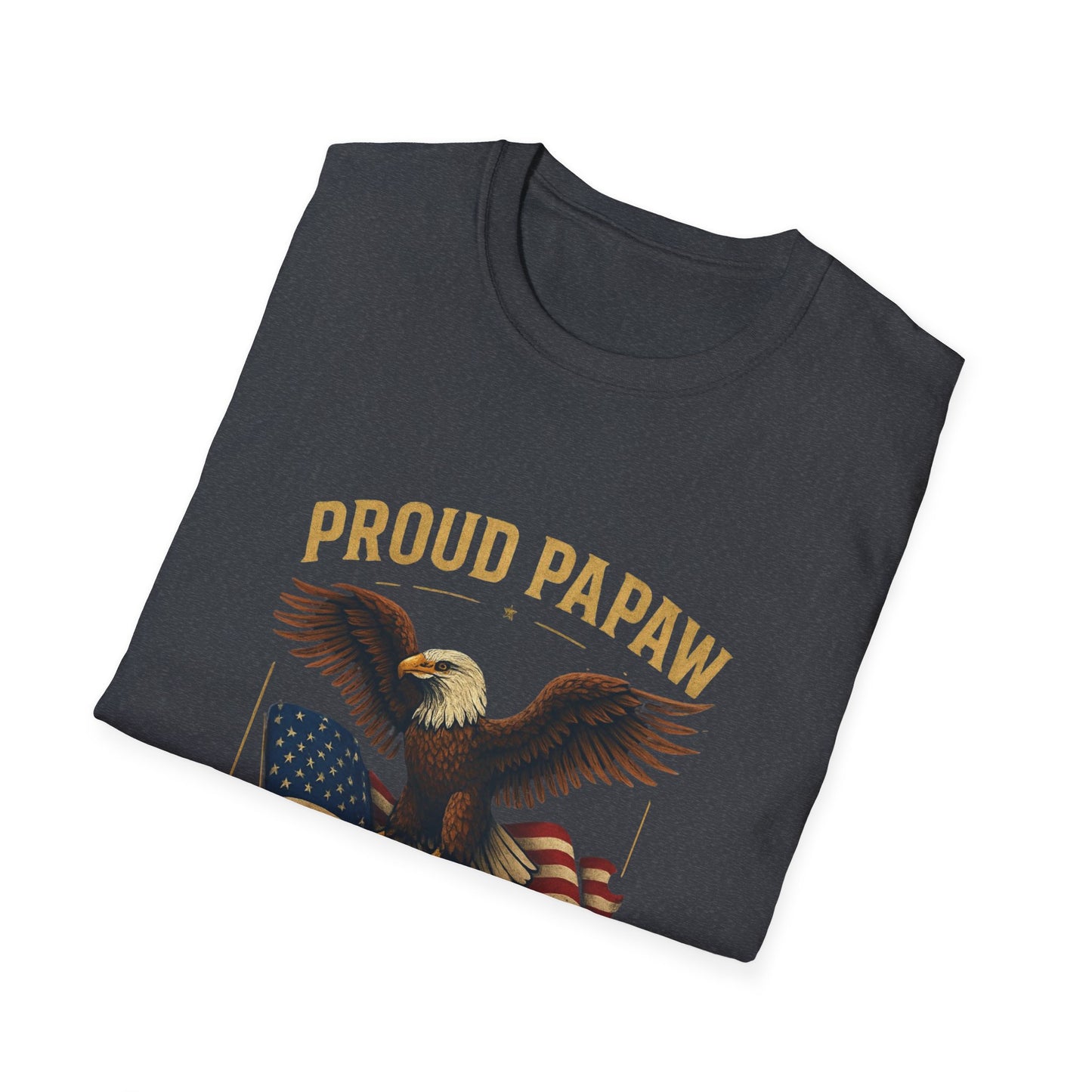 Proud Papaw Eagle with American Flag T-Shirt | Served with Honor, Air Force Theme