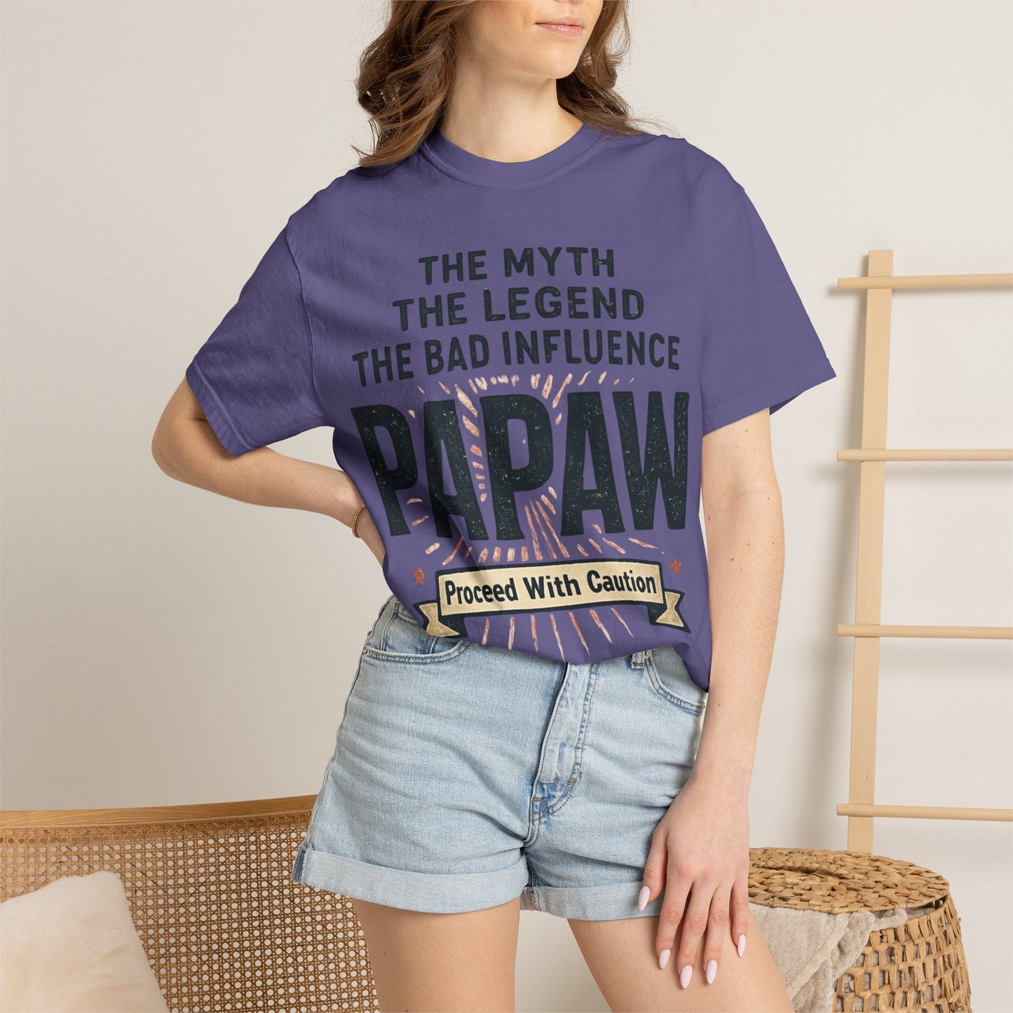 The Myth The Legend The Bad Influence Papaw T-Shirt | Proceed With Caution