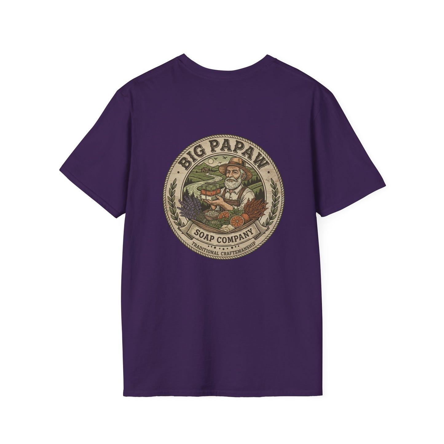 Big Papaw Soap Company logo T-Shirt | Vintage apothecary label graphic