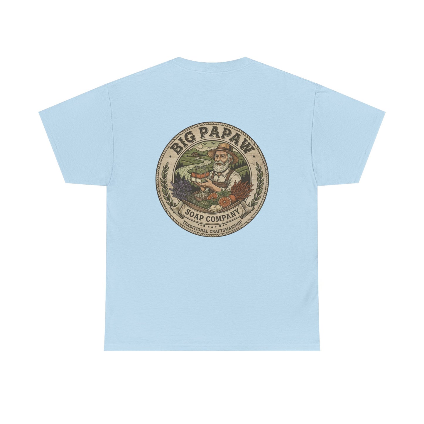 Big Papaw Soap Company Logo Tee | Vintage Barber Shop Label T-Shirt