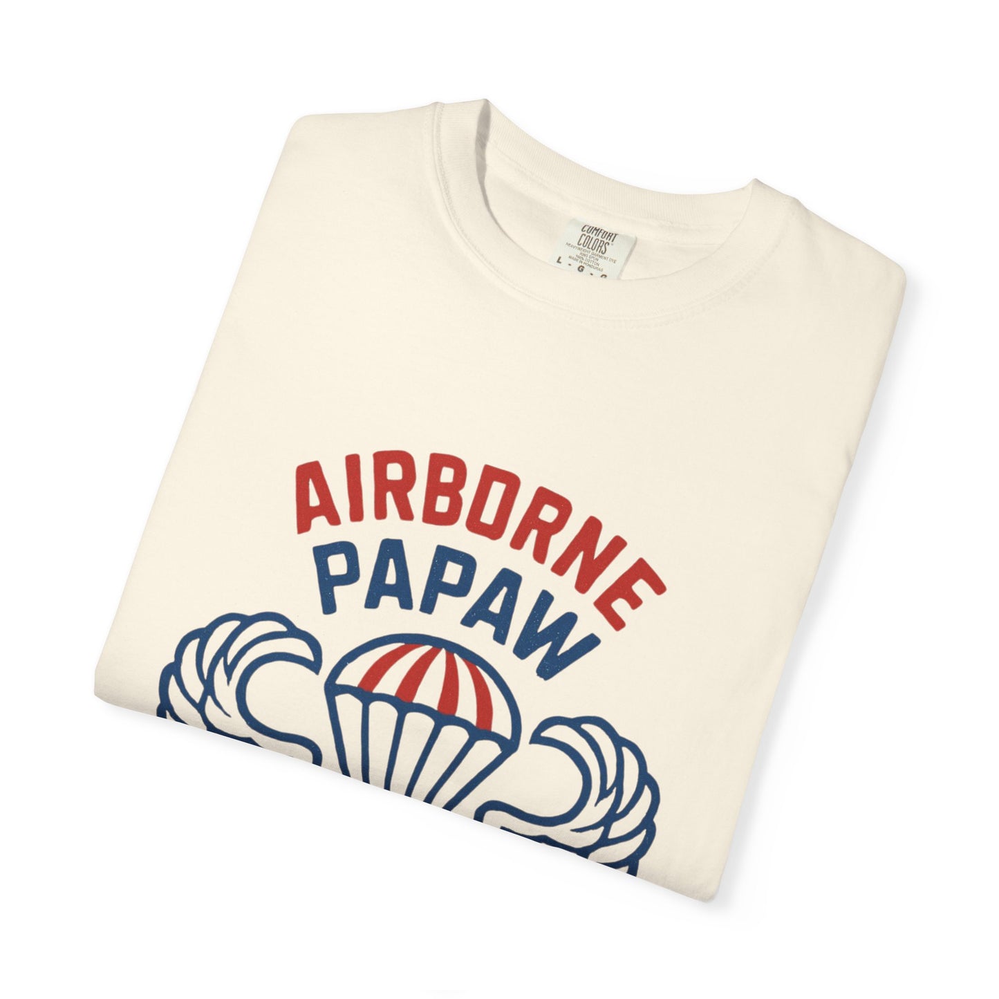 Airborne Papaw Parachute Wings T-shirt | Military Grandpa Veteran Tee