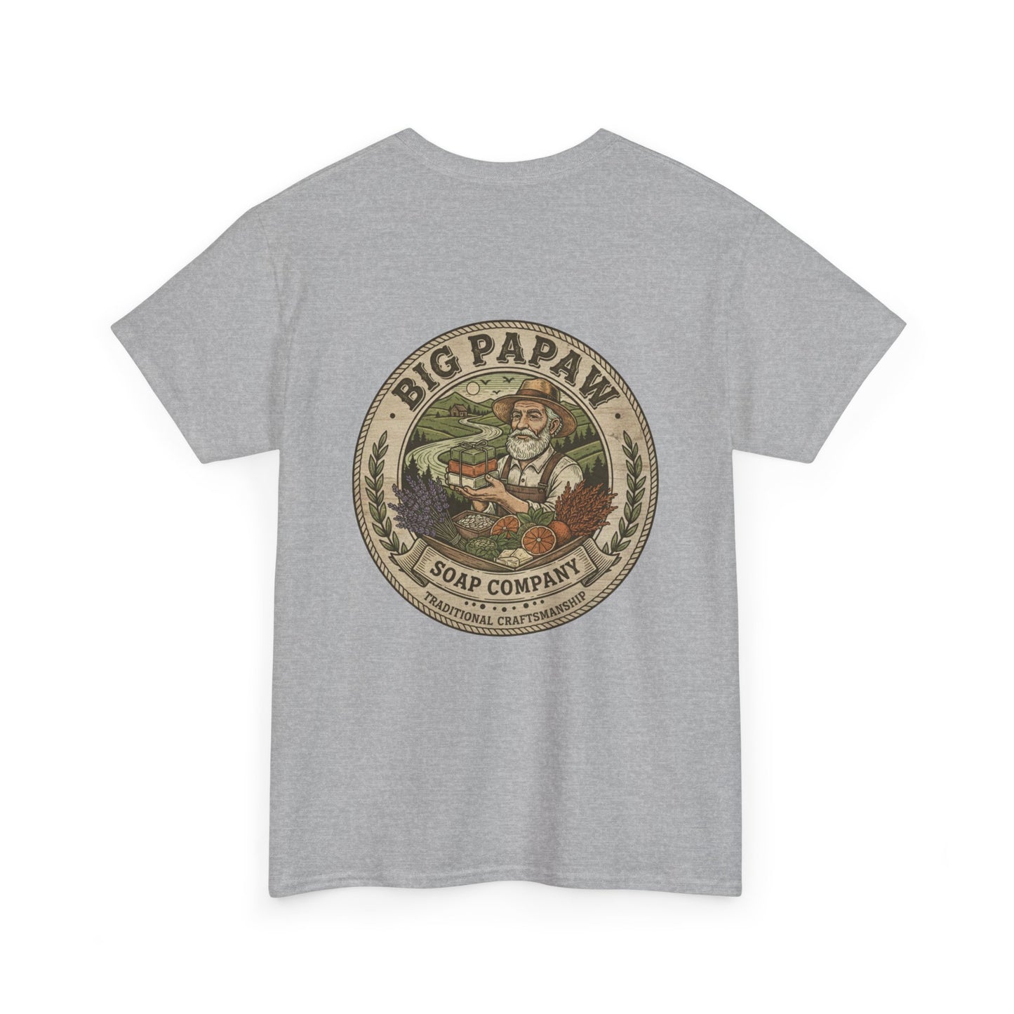 Big Papaw Soap Company Logo Tee | Vintage Barber Shop Label T-Shirt