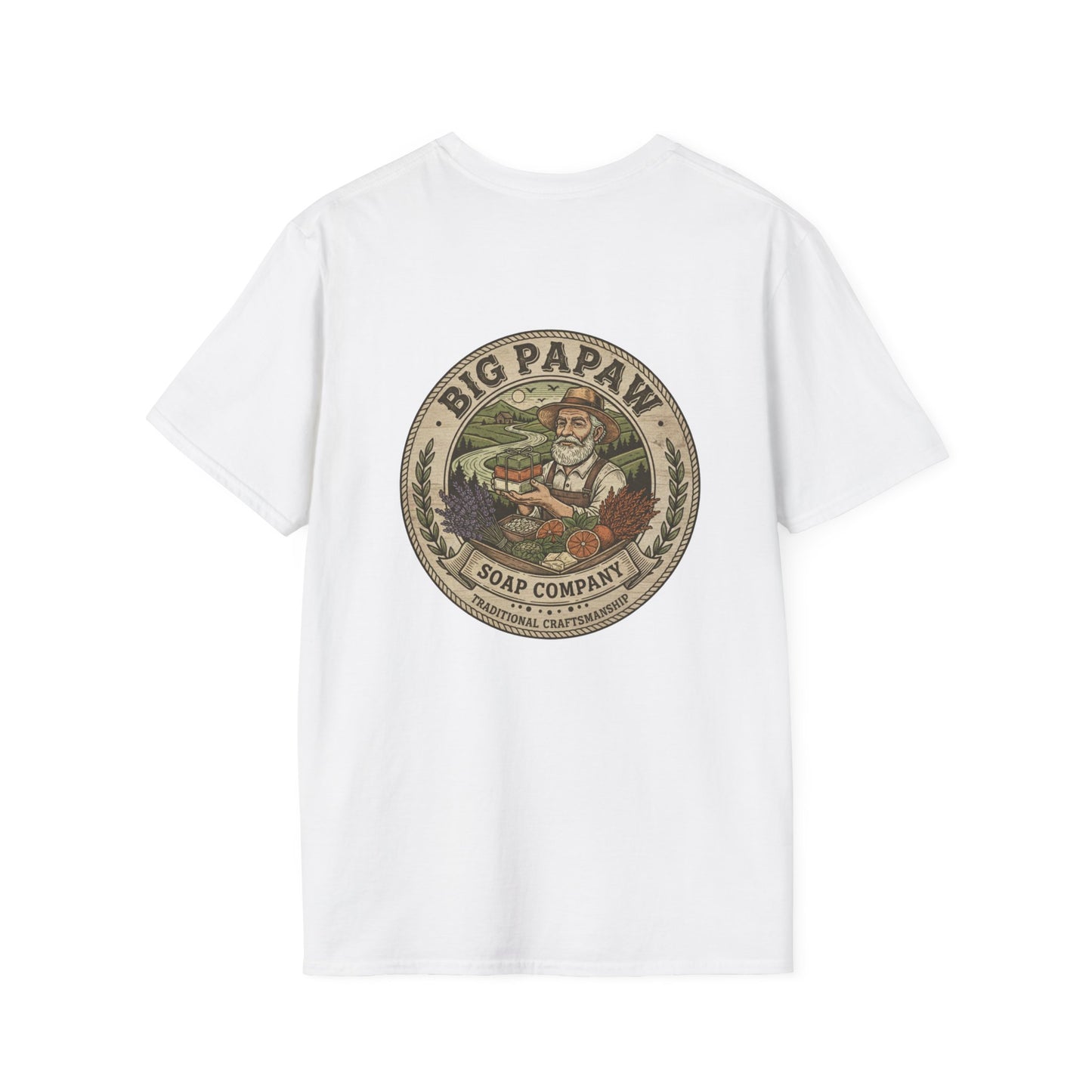 Big Papaw Soap Company logo T-Shirt | Vintage apothecary label graphic
