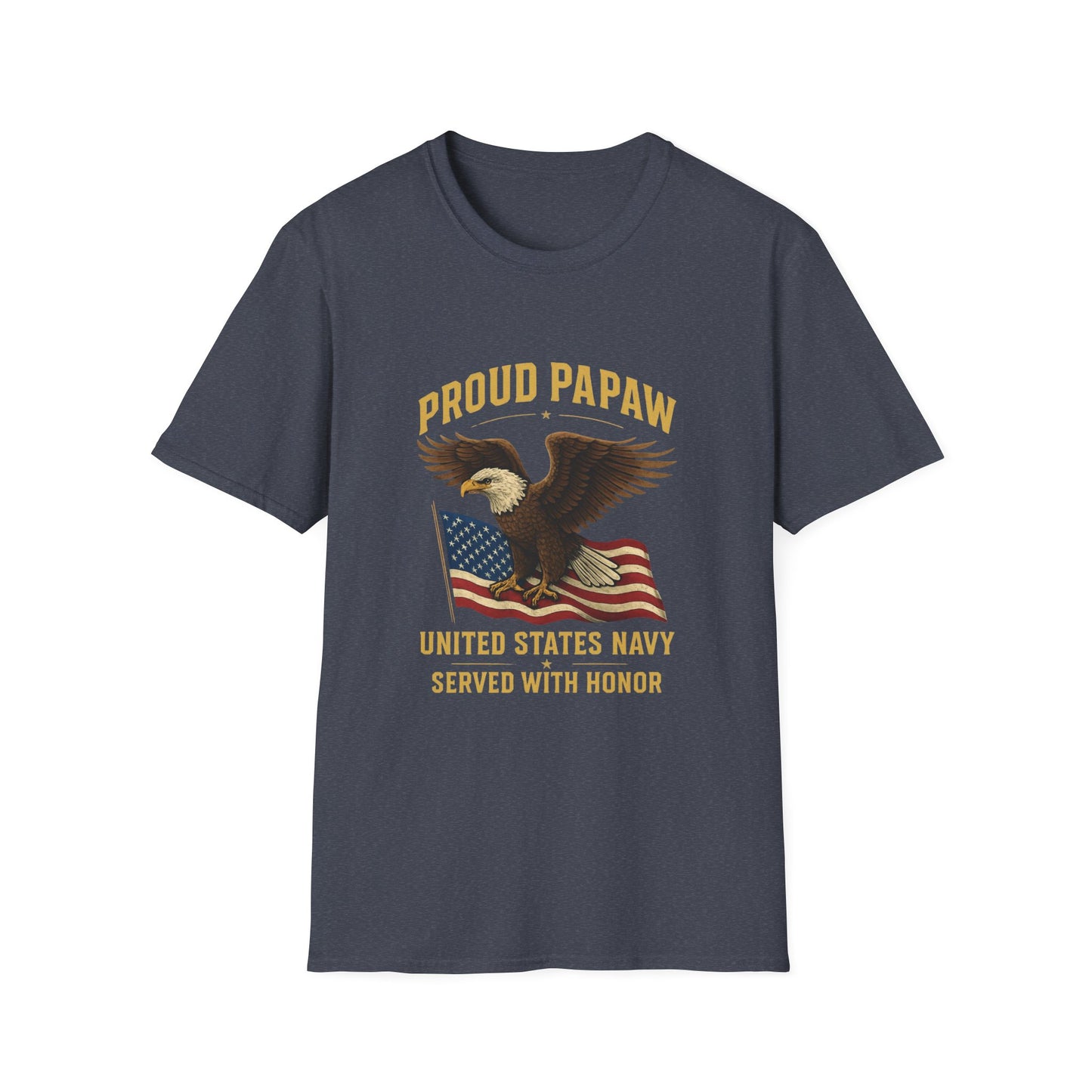 Proud Papaw Eagle United States Navy T-Shirt | Patriotic Veteran Shirt